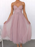 Neck Tulle Midi Dress DJPT