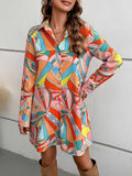 Sleeve Collared Shirt Dress DJPT