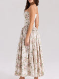 Print Square Neck Maxi Cami Dress DJPT