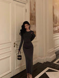 Sheath Scoop neckline Black Prom Dresses Birthday Outfits Evening Gown SD1106