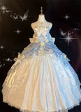 Ball Gown Sweetheart Satin Short Sleeves Long Evening Gown Prom Dresses SD1433 HZ0628