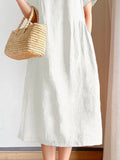 Size Casual Round Neck Midi Dress Plus Size DJPT