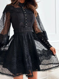 Lantern Sleeve Mini Dress DJPT
