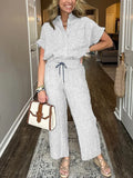 Size Button-Up Shirt and Wide-Leg Pants Set Plus Size DJPT