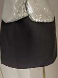 A line Strapless Sequin Travel Vacation Dress Short Black Birthday Dress SD145