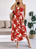 Back Printed Midi Dress with Cutout Detail DJPT