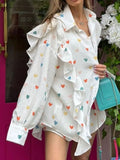 Heart Print Shirt and Shorts Set DJPT