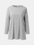 Size Round Neck Long Sleeve T-Shirt DJPT