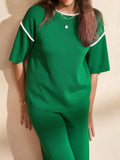 Trim T-Shirt and Drawstring Pants Set DJPT