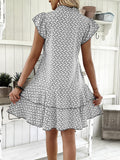 Size Ruffled Layered Printed Mini Dress Plus Size DJPT