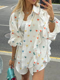 Heart Print Shirt and Shorts Set DJPT