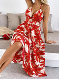 Back Printed Midi Dress with Cutout Detail DJPT