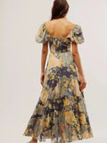 Sweetheart Neck Puff Sleeve Maxi Dress DJPT