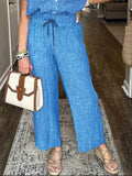 Size Button-Up Shirt and Wide-Leg Pants Set Plus Size DJPT
