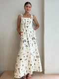 Square Neck Maxi Cami Dress with Pocket DJPT