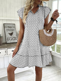 Size Ruffled Layered Printed Mini Dress Plus Size DJPT