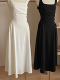 A Line Straps Long Black Women's Holiday Dresses SD220