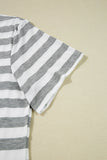 Striped V-Neck Midi T-Shirt Dress DJPT