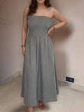 Size Smocked Cami Dress and Jacket Set Plus Size DJPT