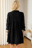 Collared Neck Dropped Shoulder Mini Dress DJPT
