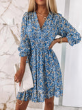 Size Ruffled Hem Floral Dress Plus Size DJPT