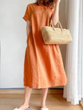 Size Casual Round Neck Midi Dress Plus Size DJPT