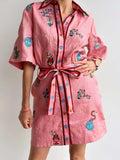 Tie Waist Shirt Dress DJPT