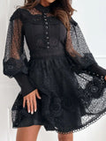 Lantern Sleeve Mini Dress DJPT