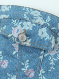 Print Strapless Top and Skort Denim Set DJPT