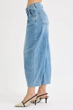 Full Size Mid Rise Fit Crop Wide Volume Leg Jeans Plus Size DJPT