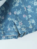 Print Strapless Top and Skort Denim Set DJPT