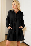 Collared Neck Dropped Shoulder Mini Dress DJPT