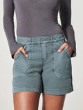 Size Vintage Washed Denim Shorts with Pockets Plus Size DJPT