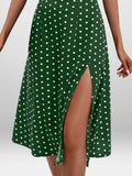 Size Slit Printed Cami Midi Dress Plus Size DJPT