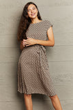 Round Neck Tie Waist Dress DJPT