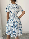 Surplice Layered Mini Dress DJPT