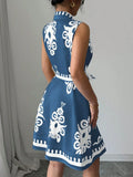 Sleeveless Tie Waist Mini Dress DJPT