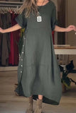 Size Relaxed Fit Short Sleeves Dress Plus Size DJPT