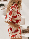 Print Scalloped Edge Top and Shorts Set DJPT