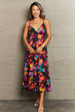 Cutout Spaghetti Strap Tiered Dress DJPT