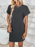 Round Neck Short Sleeve Mini Dress DJPT