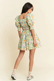 & Dani Fruits Printed Smocking Mini Dress DJPT