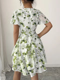 Surplice Layered Mini Dress DJPT