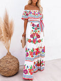 Off Shoulder Ruffle Maxi Dress DJPT