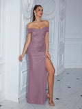 Mermaid Spaghetti Straps Black Slit Prom Dresses Long Party Dress SD2244 HZ0628