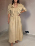 Size Smocked Cami Dress and Jacket Set Plus Size DJPT