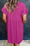 Neck Flounce Sleeve Mini Dress DJPT