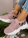 Leopard Lace Up Mesh Athletic DJPT