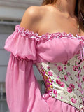 Lace Up Long Sleeve Mini Dress DJPT