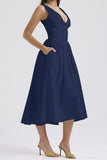 V-Neck Sleeveless Dress with Pockets DJPT